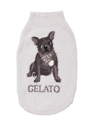 Gelato Pique [CAT&DOG] Baby Moco French Bulldog Printed Pet Pullover in light gray
