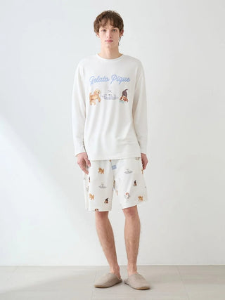 Unisex Playful Dog Printed Long-sleeved T-shirt