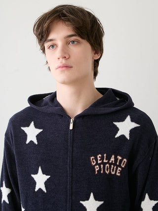 Unisex Airy Moco College Logo Star Jacquard Hoodie