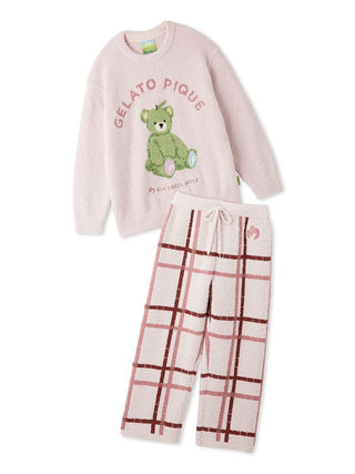 [Mrs. GREEN APPLE] [Unisex] Powder Jacquard Pullover & Baby Moco Checkered Pants Set - view 4