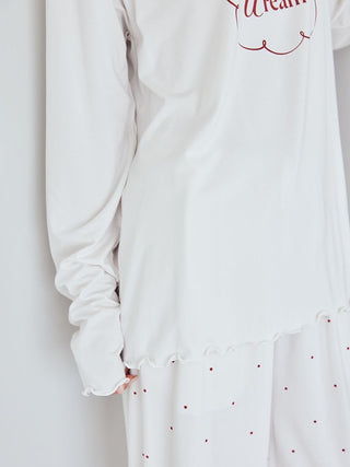 Hot Fabric Rayon One Point Logo Long T-shirt