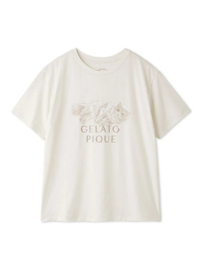 Bath Time Cat T-shirt gelato pique