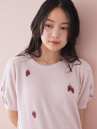 Airy Moco Strawberry Jacquard Dress