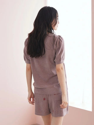 Airy Moco Strawberry Jacquard Pullover