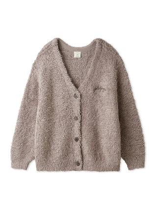Gelato Pique Feather Cat Cardigan in beige, front view