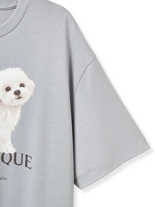 Men's Walking Dog One-point Printed Cool Touch T-Shirt