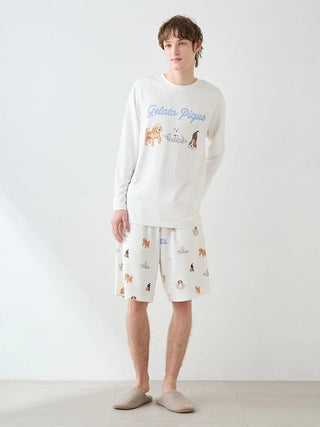 Unisex Playful Dog Printed Long-sleeved T-shirt