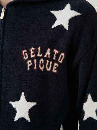 Unisex Airy Moco College Logo Star Jacquard Hoodie