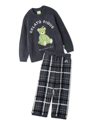 [Mrs. GREEN APPLE] [Unisex] Powder Jacquard Pullover & Baby Moco Checkered Pants Set - view 5