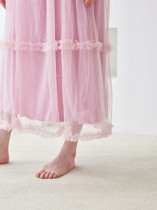 [Valentine] Heart Tulle Camisole Dress With Built-in Cup