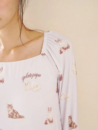 Cat All-over Printed Dress with built-in bra - view 9