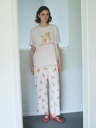 [UV-Cut] Walking Dog One-point Printed Cool Touch Pants