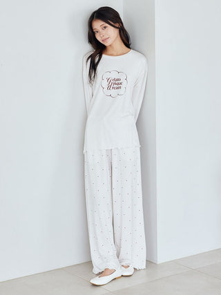 Hot Fabric Rayon One Point Logo Long T-shirt