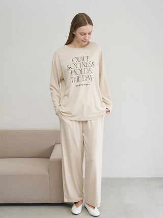 Cool Rayon Logo Printed Long Sleeved T-shirt