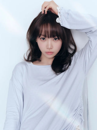 Cool Rayon Gathered Long-sleeved T-shirt