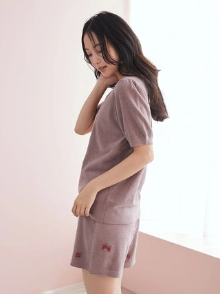 Airy Moco Strawberry Jacquard Pullover