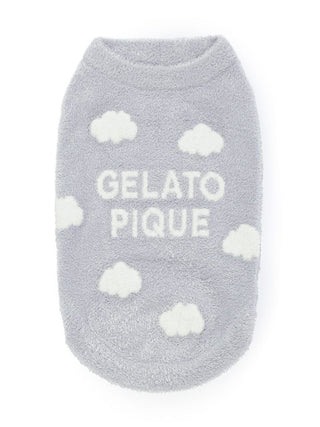 Gelato Pique Smoothie Sky Motif Pet Pullover in light blue, front view