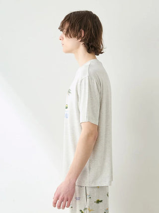 Men's Cool-to-touch Sleeping Dinosaur One Point Printed T-shirt