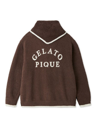 Men's Baby Moco Animal Friends Cardigan & Scarf Set in brown, back view