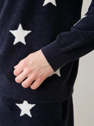 Unisex Airy Moco College Logo Star Jacquard Pullover