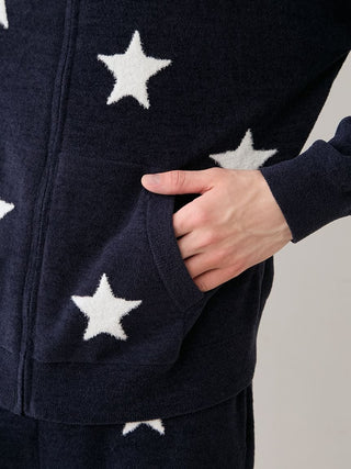 Unisex Airy Moco College Logo Star Jacquard Hoodie