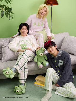 [Mrs. GREEN APPLE] [Unisex] Powder Jacquard Pullover & Baby Moco Checkered Pants Set - view 6