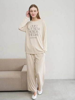 Cool Rayon Logo Printed Long Sleeved T-shirt