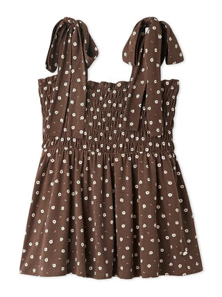 Gelato Pique Ditsy Floral Camisole with Built-in Bra in brown