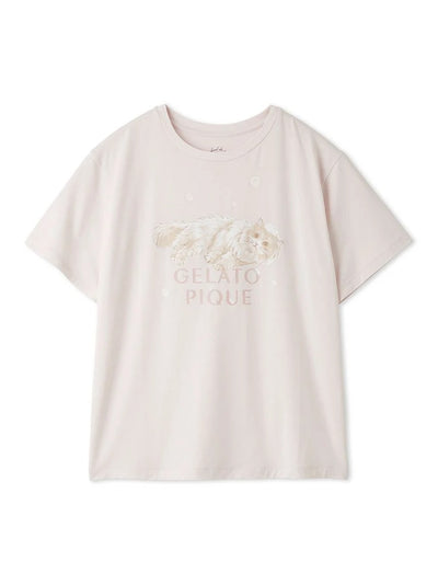 Bath Time Cat T-shirt gelato pique