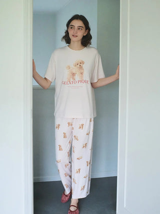 [UV-Cut] Walking Dog One-point Printed Cool Touch T-Shirt