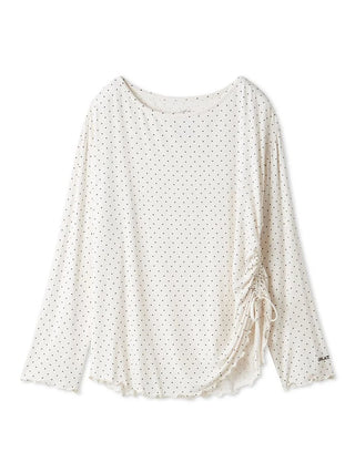 Cool Rayon Gathered Long-sleeved T-shirt