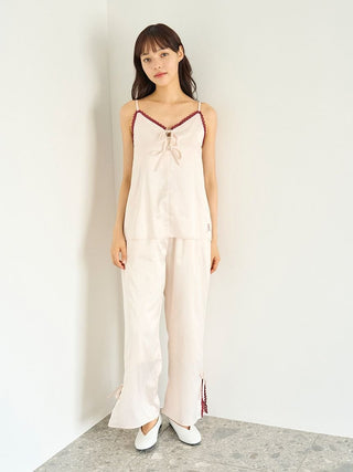 Satin Camisole With Lace & Ribbon