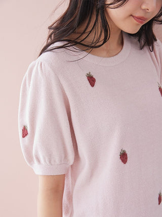 Airy Moco Strawberry Jacquard Dress