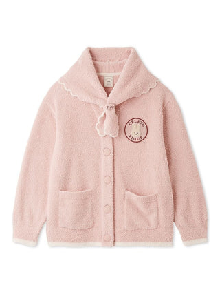 Baby Moco Animal Friends Cardigan & Scarf Set in pink, front view