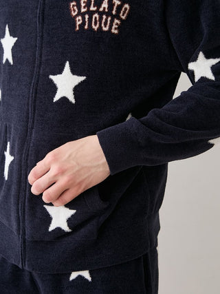 Unisex Airy Moco College Logo Star Jacquard Hoodie