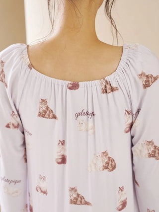 Cat All-over Printed Dress with built-in bra - view 11