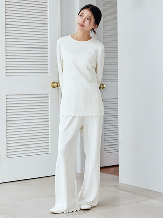 Heart Aran Cut-and-sew Pullover