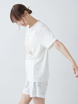 Cool-to-touch Sea Animals One Point Printed T-shirt