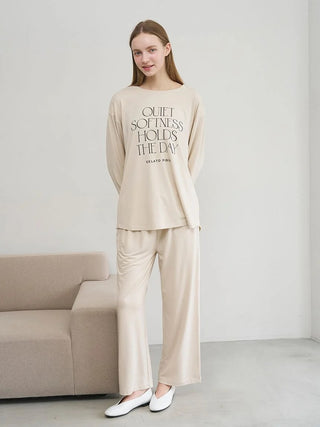 Cool Rayon Logo Printed Long Sleeved T-shirt