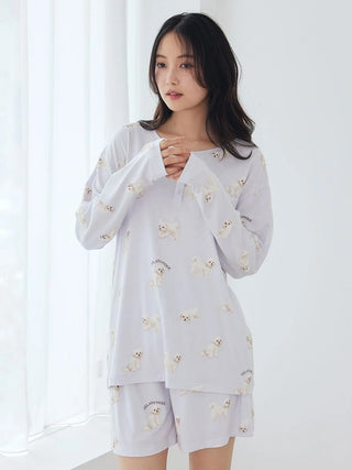 [UV-Cut] Walking Dog All-over Printed Cool Touch Henley Pullover