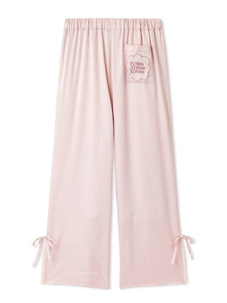 Satin Pants With Lace & Ribbon