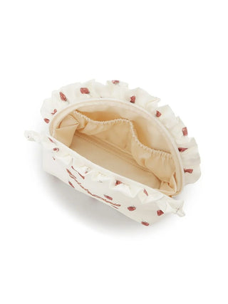 Strawberry Printed Frill Pouch