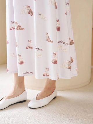 Cat All-over Printed Dress with built-in bra - view 12