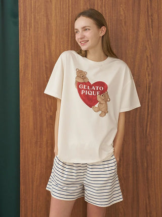 Cool-to-touch Heart Striped Shorts