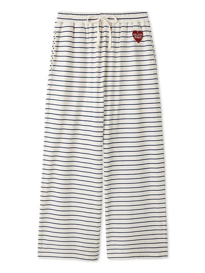 Cool-to-touch Heart Striped Pants gelato pique