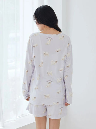 [UV-Cut] Walking Dog All-over Printed Cool Touch Henley Pullover