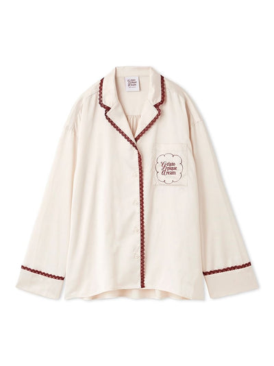 Satin Shirt With Lace gelato pique