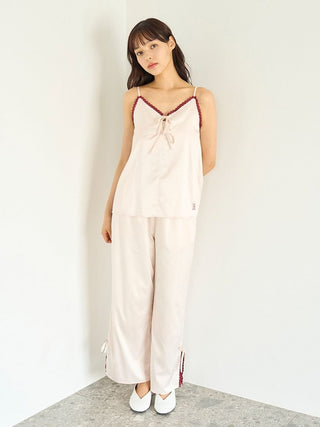 Satin Camisole With Lace & Ribbon