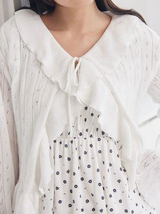 Mouillé Ruffle Cardigan - view 11
