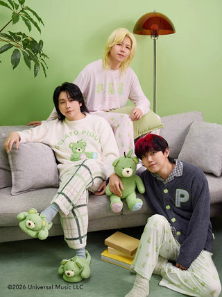 [Mrs. GREEN APPLE] [Unisex] Green Bear Room Shoes - view 3
